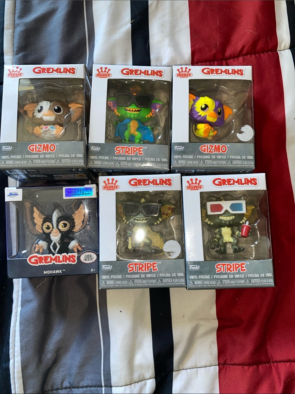 Funko Gremlins Vinyl Minis Set - Green, Yellow, Purple, Brown, Black